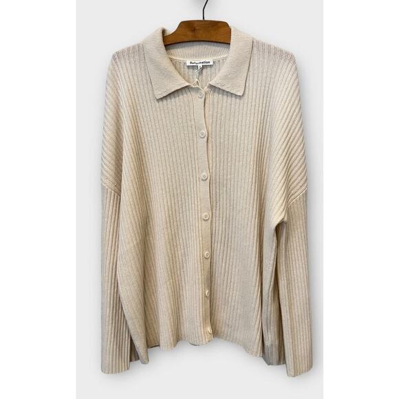 Reformation Fantino Recycled Cashmere Blend Cardigan Size XL